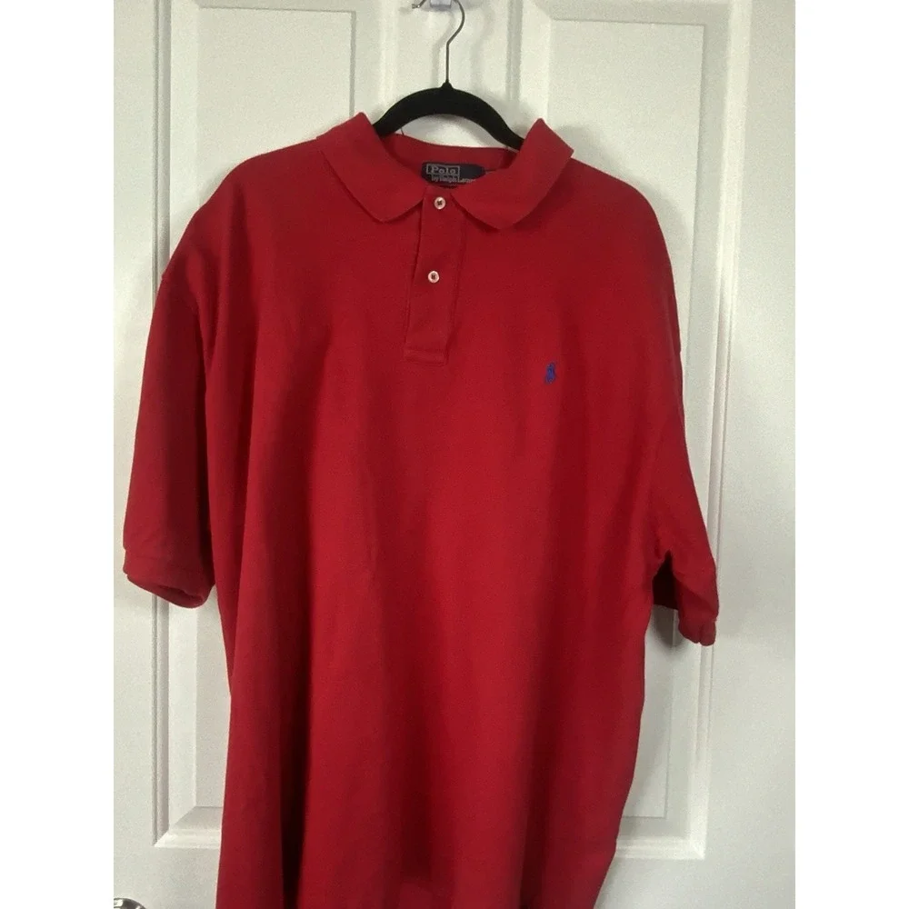 Ralph Lauren Men's Polo Golf Shirt, Size BIG XXL, Cotton, Pre-Owned, Red‎